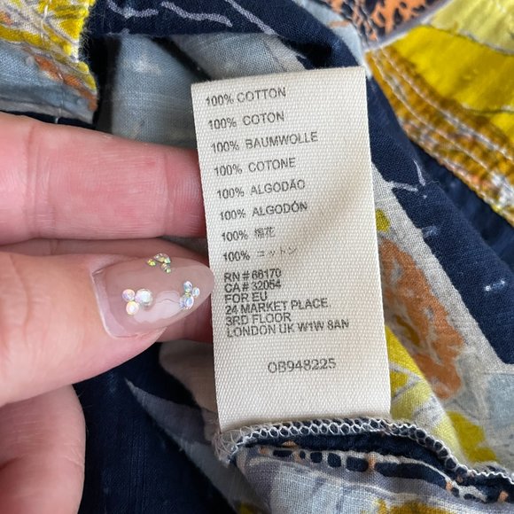 We The Free Women M Blue Love Letters Button Front Shirt Oversized Swiss dot - Picture 10 of 10